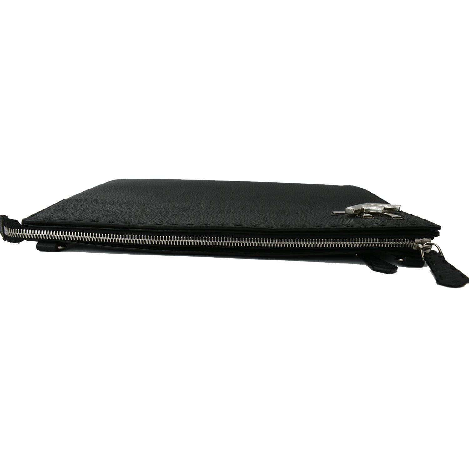 FENDI Leather Crossbody Messenger Bag Black