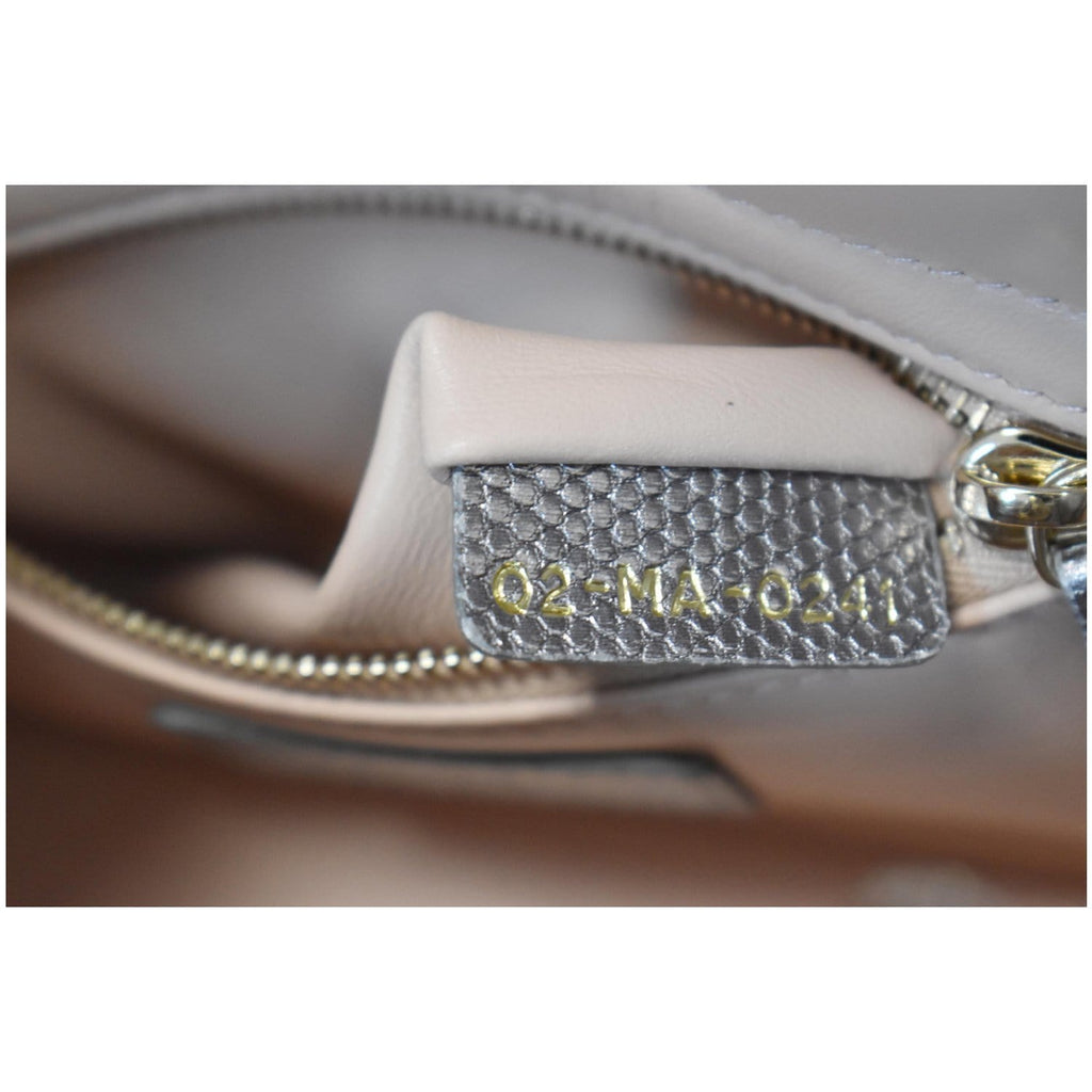 CHRISTIAN DIOR Mini Lady Dior Lizard Print Chain Shoulder Bag Metallic Gold