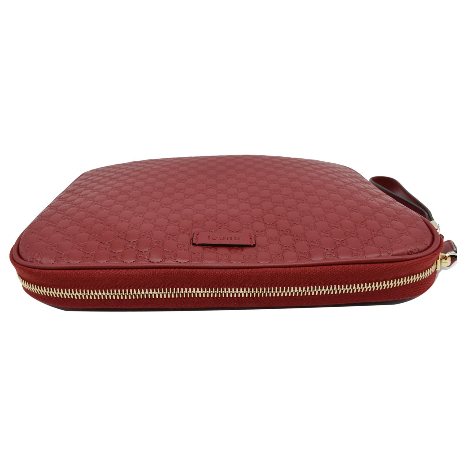GUCCI Microguccissima Leather Clutch Bag Red 607726