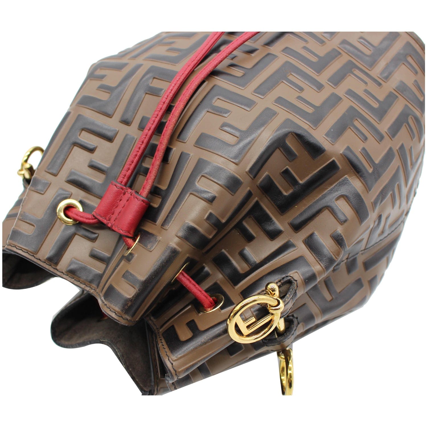 FENDI Mon Tresor Drawstring FF Canvas Bucket Bag Multicolor