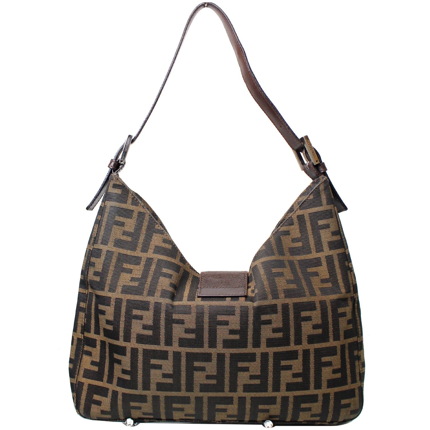 FENDI Hobo Zucca Mamma Baguette Shoulder Bag Brown