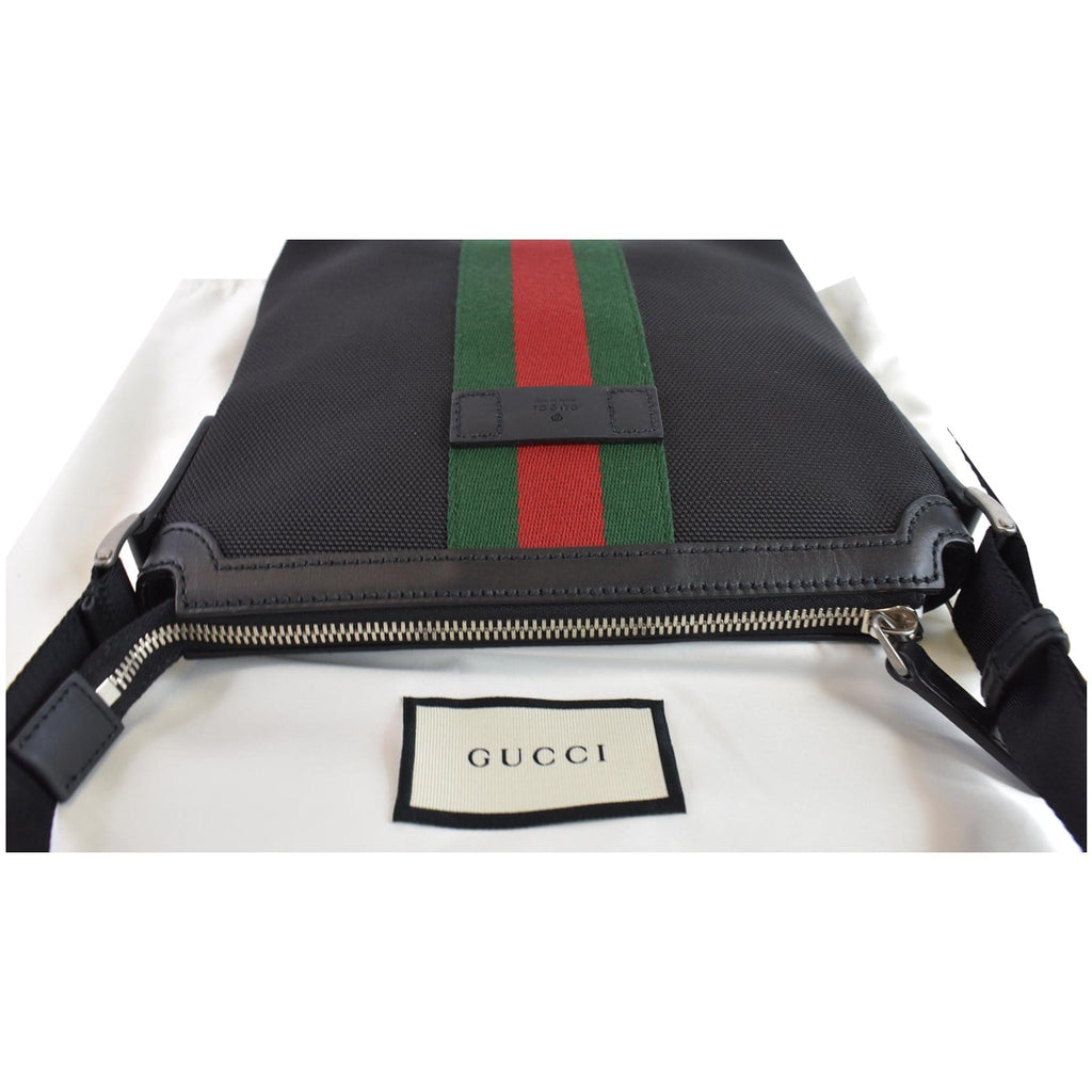 GUCCI Techno Canvas Web Messenger Bag Black 631195