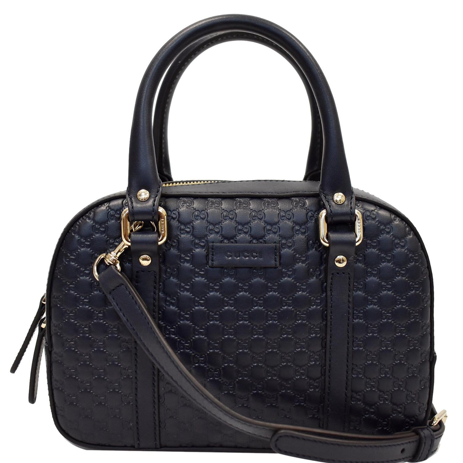 GUCCI Microguccissima Small Leather Crossbody Bag Black 510289