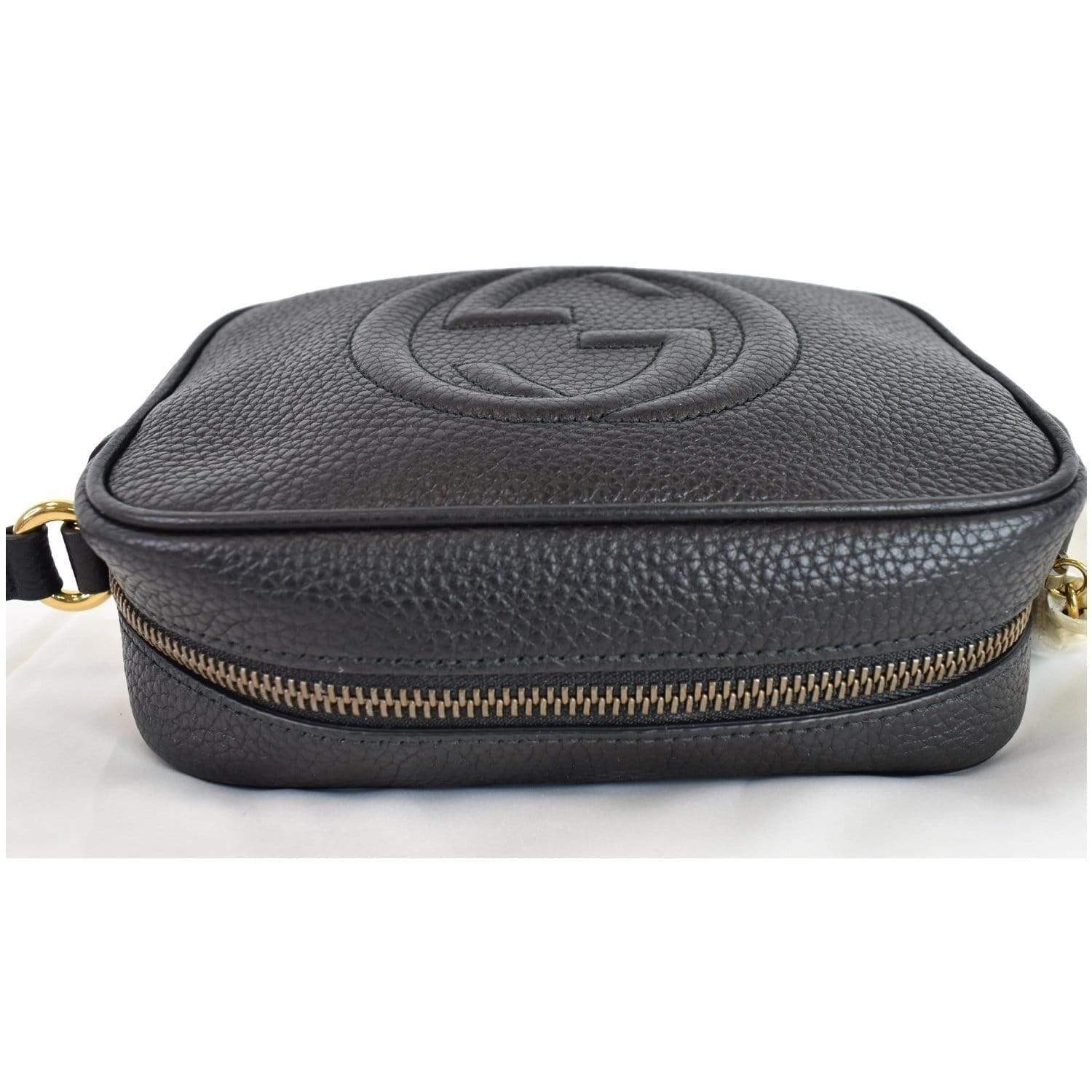 GUCCI Soho Disco Small Leather Crossbody Bag Black 347994
