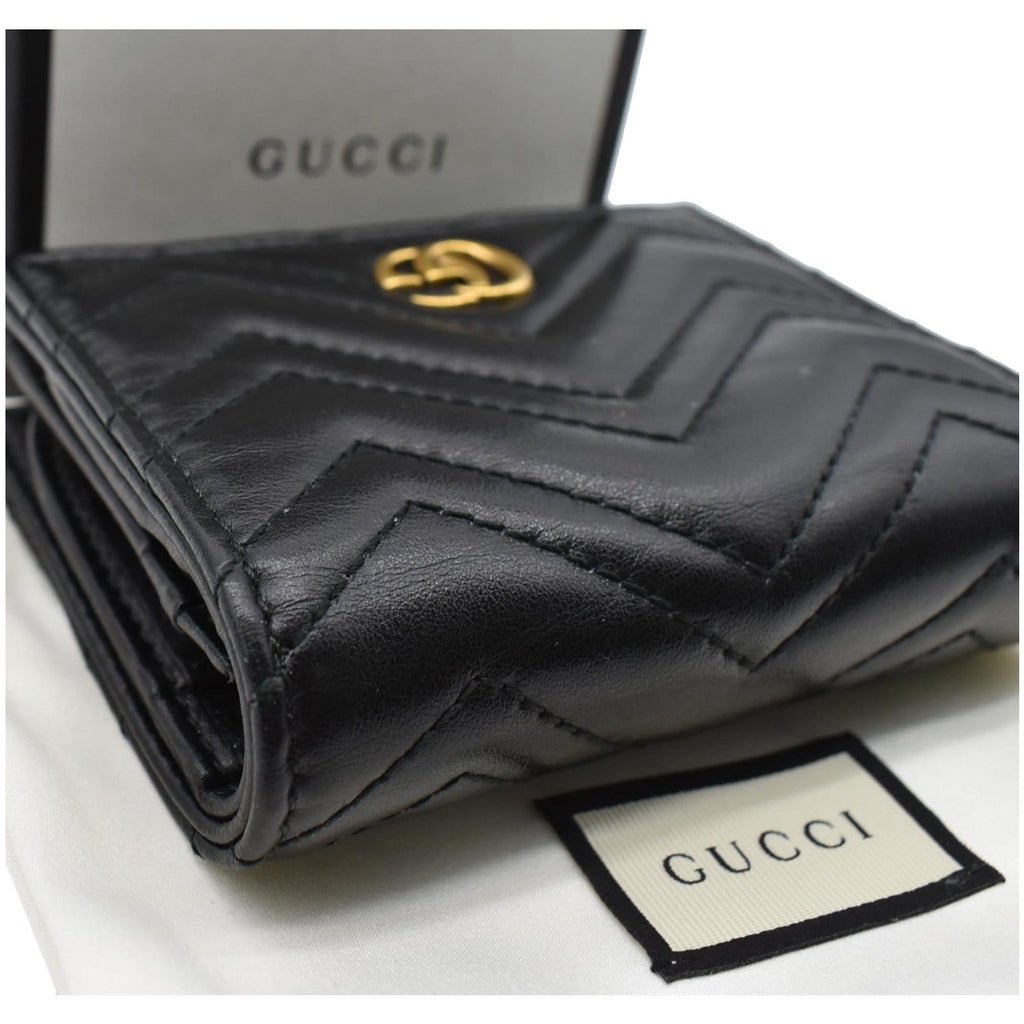 Gucci Marmont GG Matelasse Leather  Case Wallet Black 466492