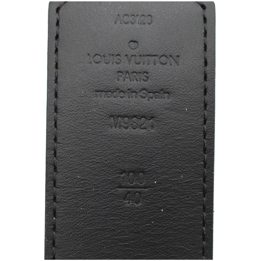 LOUIS VUITTON LV Initiales Monogram Canvas Silver Buckle Belt Brown