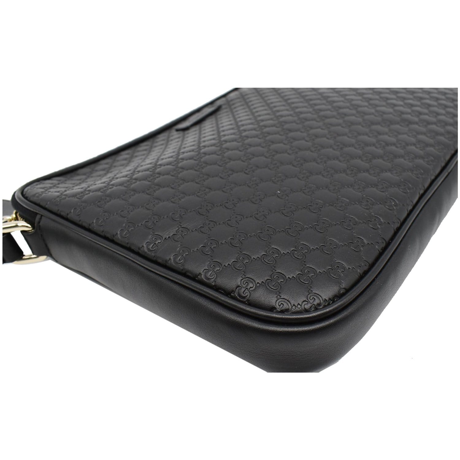 GUCCI Microguccissima Leather Clutch Bag Black 607726