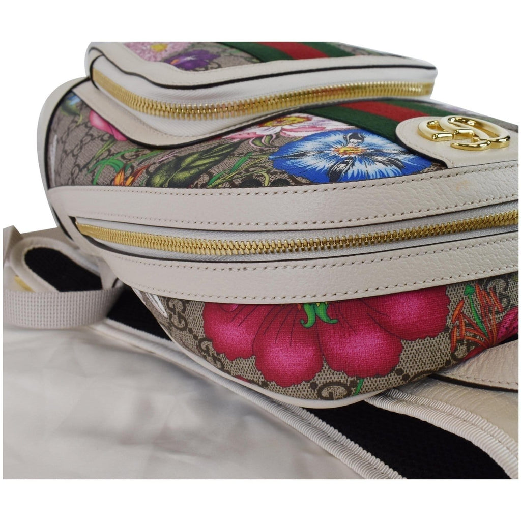 GUCCI Ophidia GG Flora Small Supreme Canvas Backpack Bag Beige 547965