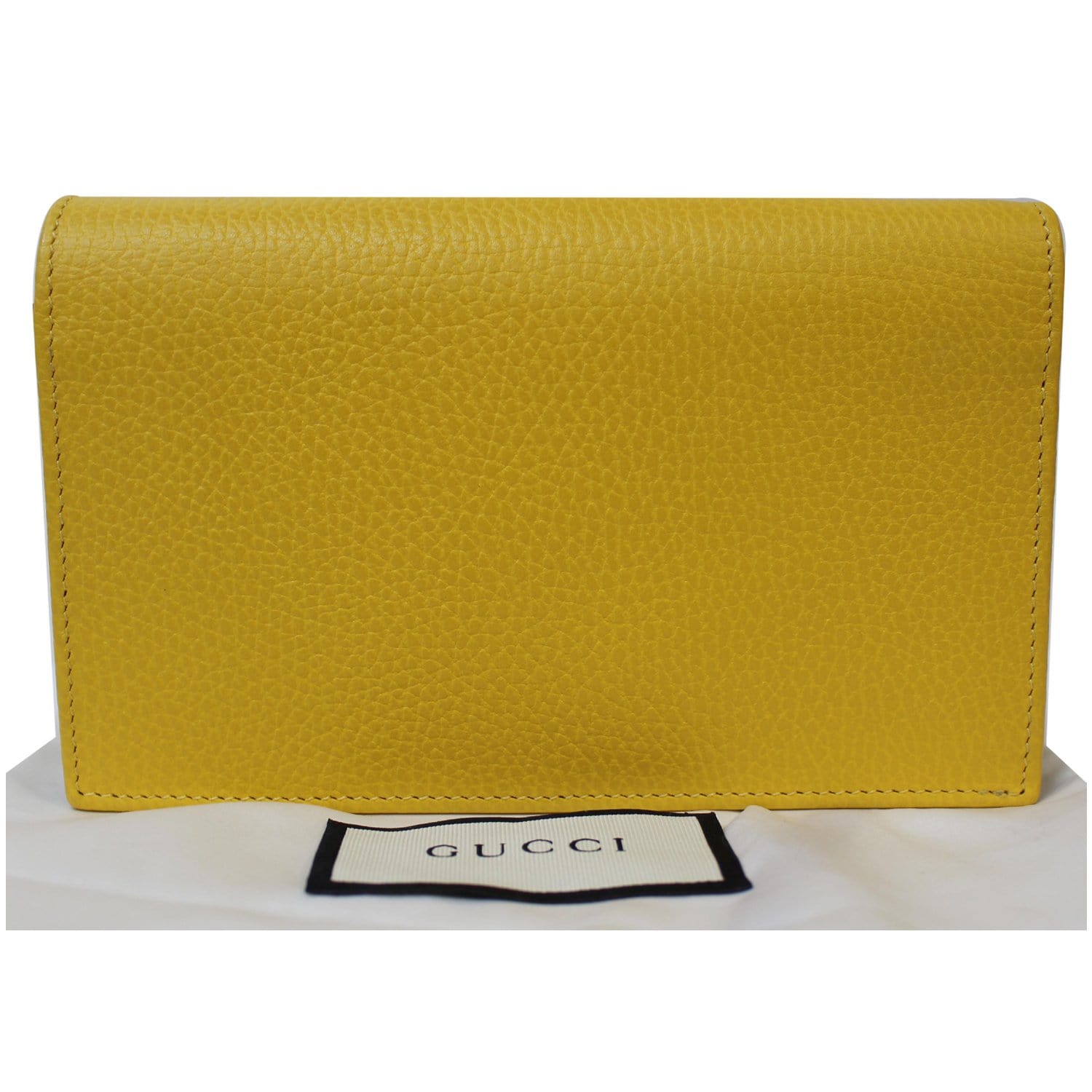 GUCCI GG Interlocking Pebbled Leather Crossbody Bag Yellow 615523