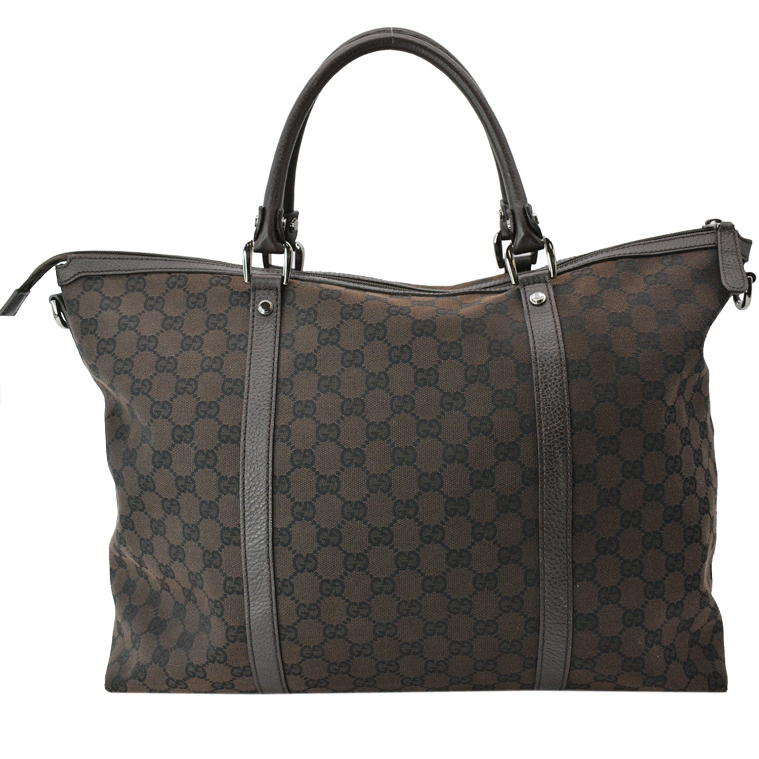 GUCCI GG Guccissima Canvas Leather Tote Brown 339550