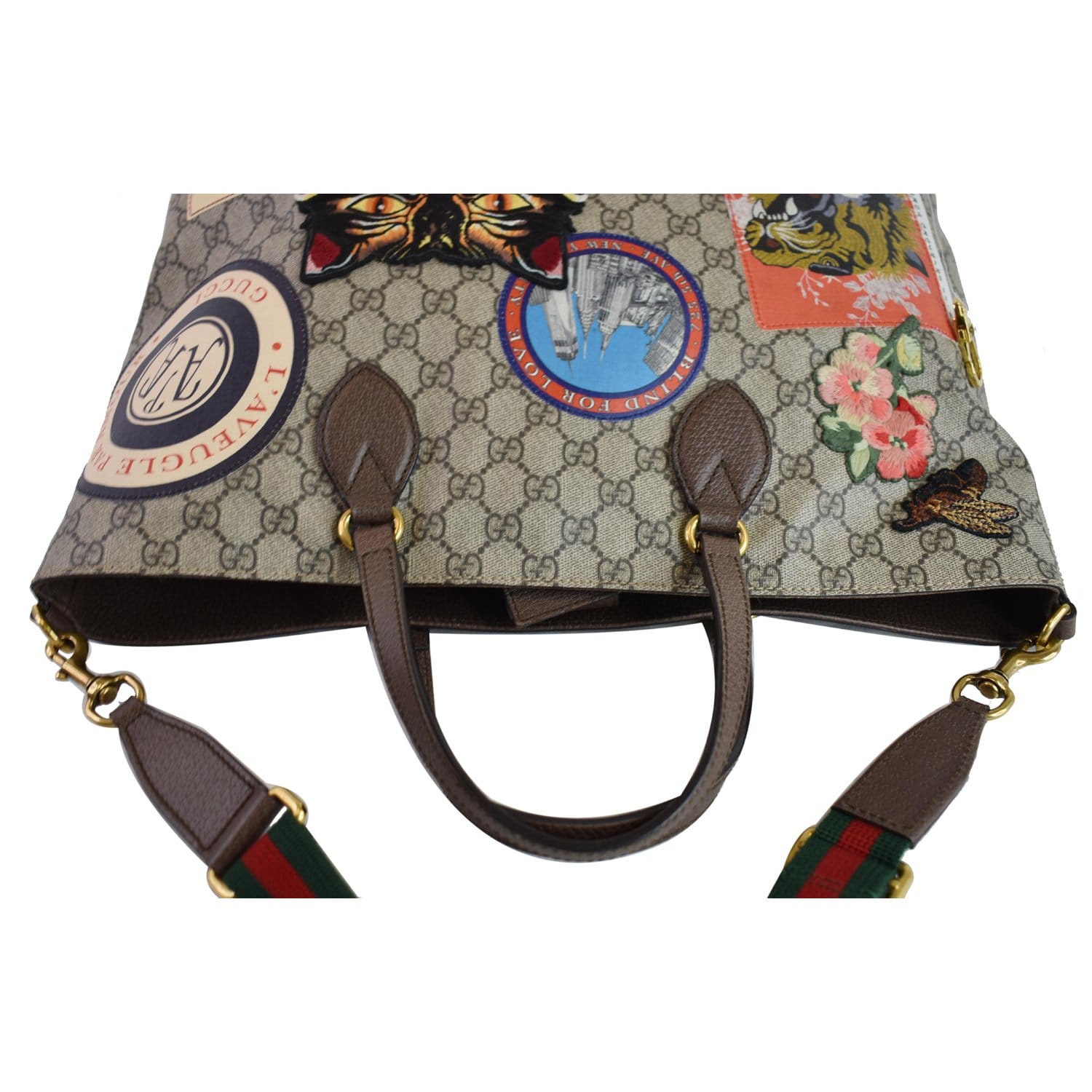 GUCCI Courrier Soft GG Supreme Tote Bag Beige 474083