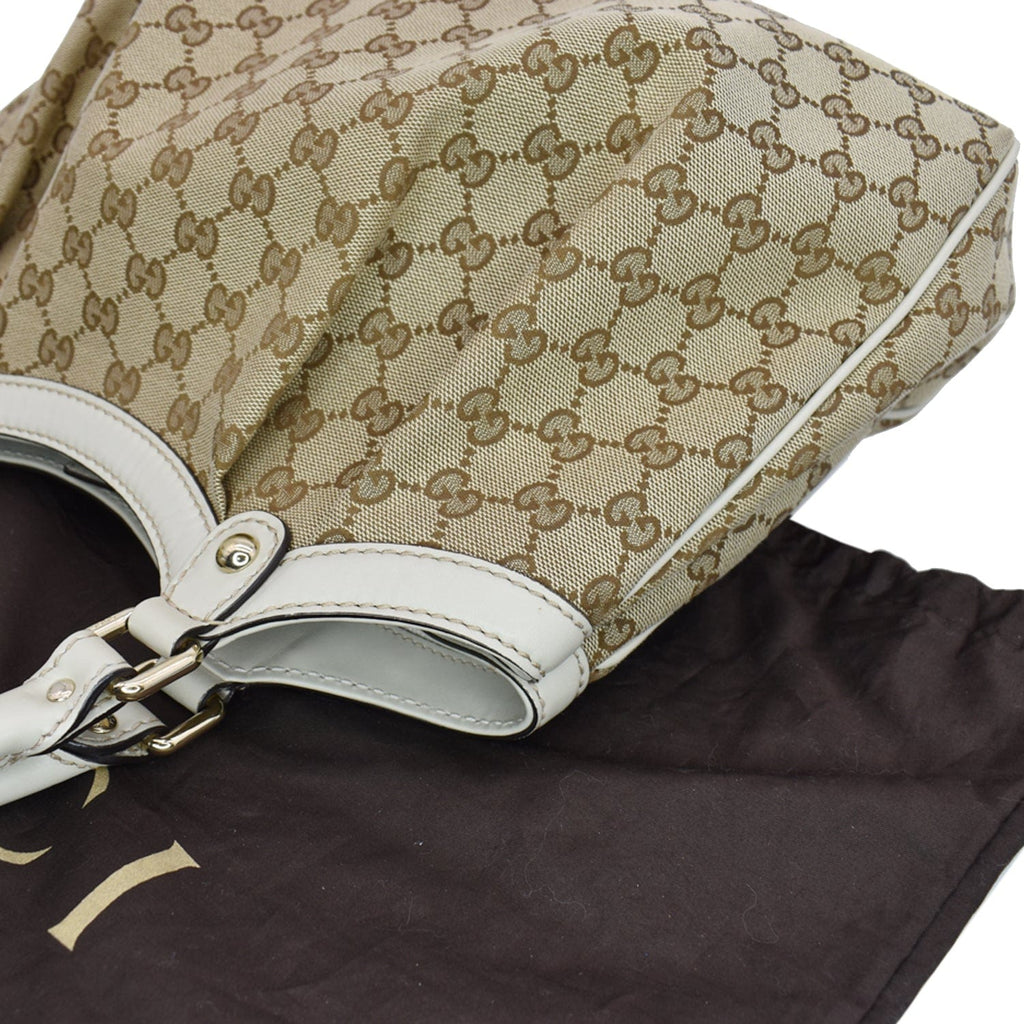 GUCCI Sukey Medium GG Canvas Tote Bag Beige 211944