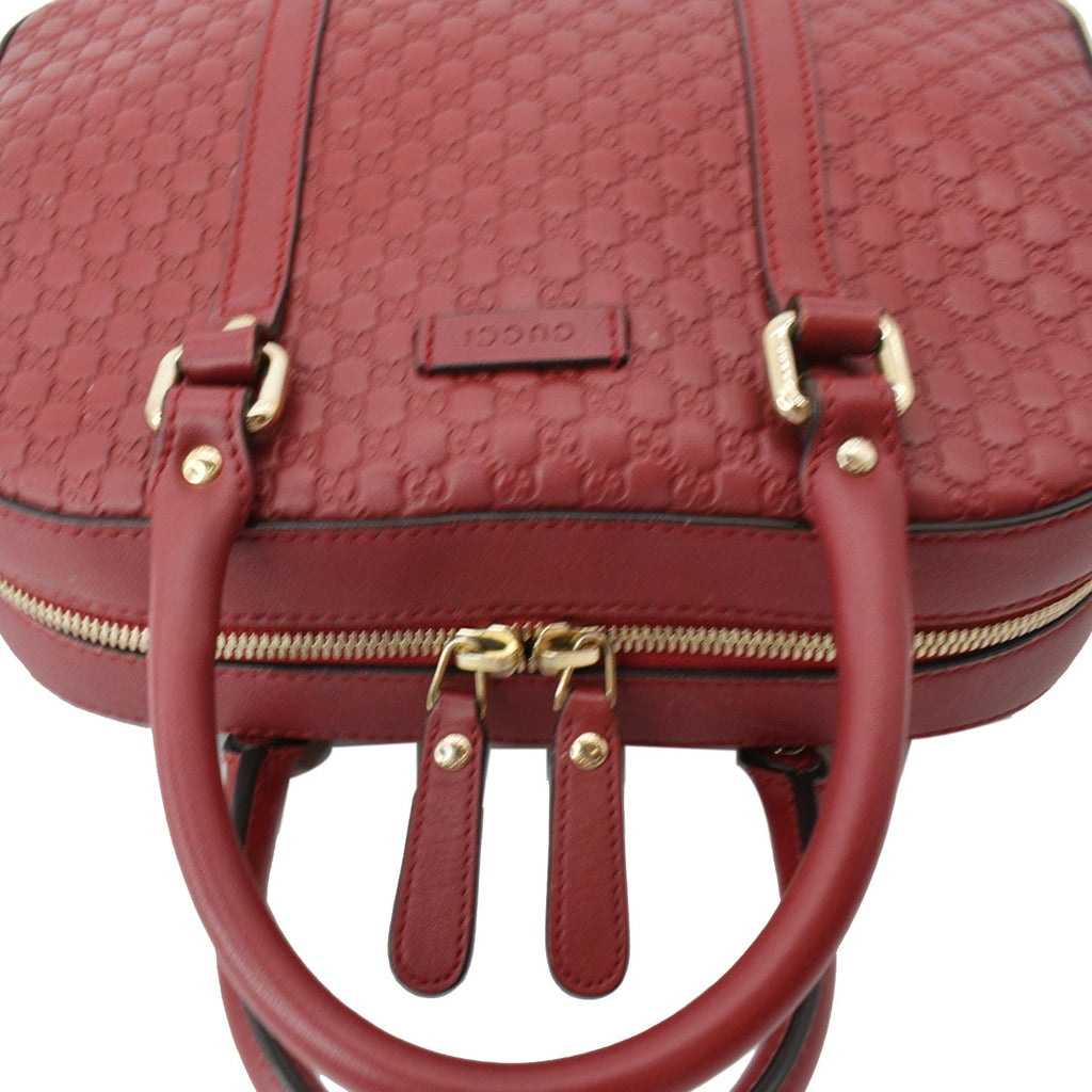 GUCCI Microguccissima Small Leather Crossbody Bag Navy Red 510286