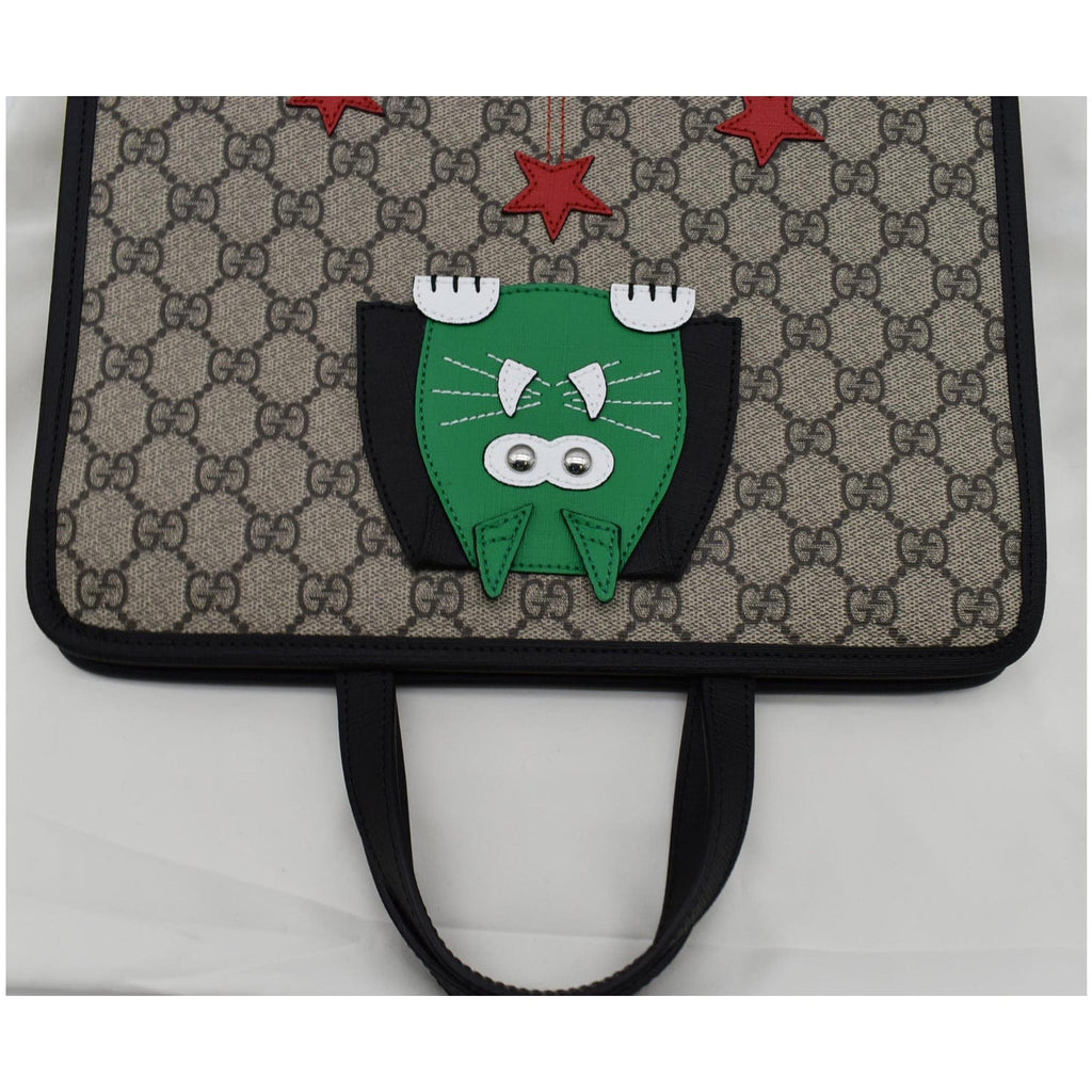 GUCCI Children�s Cat Printed GG Canvas Tote Bag Beige 645290