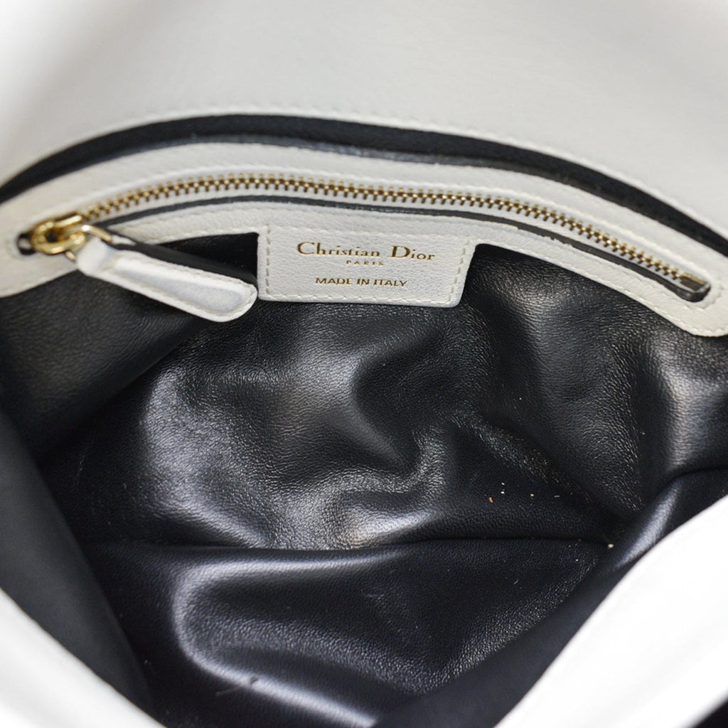 CHRISTIAN DIOR Diorling Medium Leather Shoulder Bag White/Black