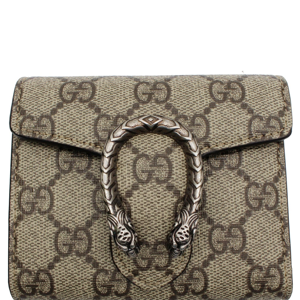 GUCCI Dionysus GG Supreme Canvas  Case Wallet Beige 627073