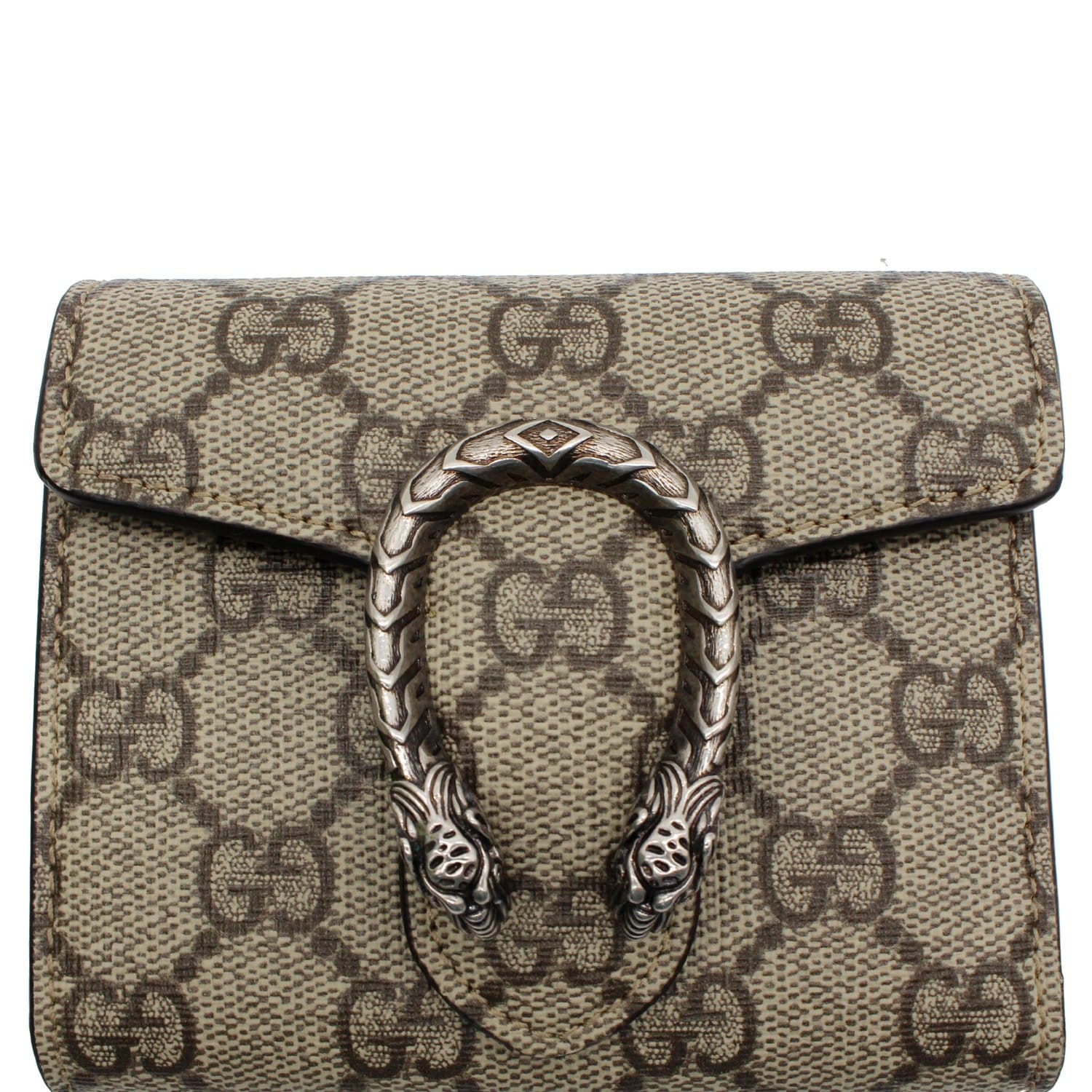 GUCCI Dionysus GG Supreme Canvas  Case Wallet Beige 627073