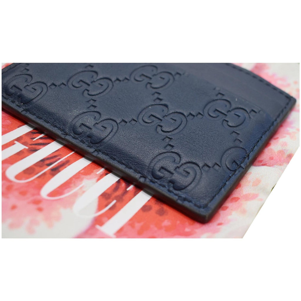 GUCCI Guccissima Leather Signature  Case Blue 233166 - 20% OFF
