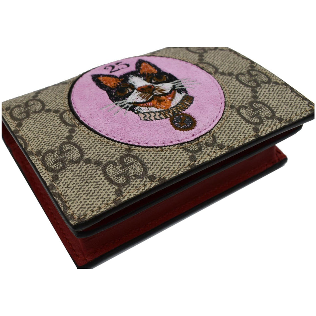 GUCCI Bosco Patch GG Supreme Canvas  Case Wallet Beige 506277