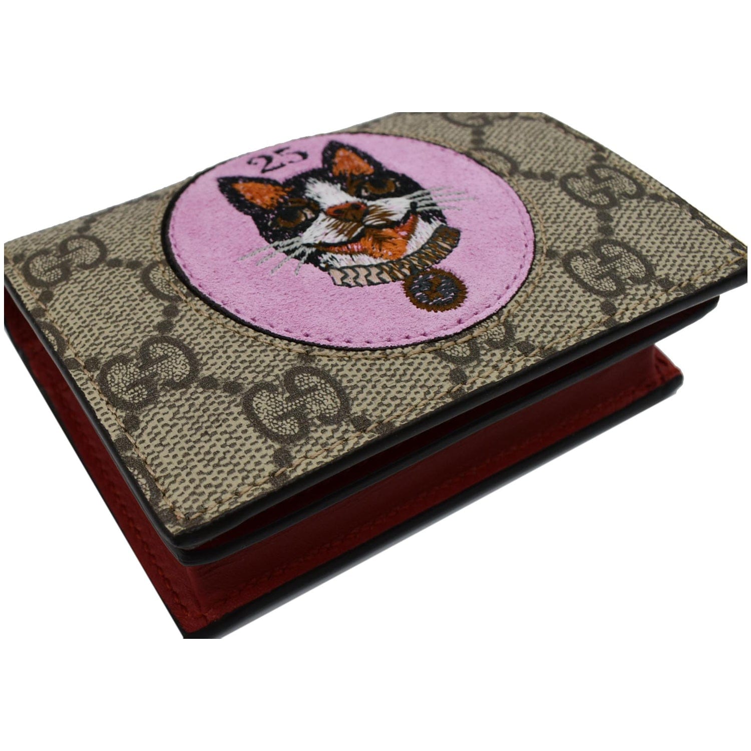 GUCCI Bosco Patch GG Supreme Canvas  Case Wallet Beige 506277