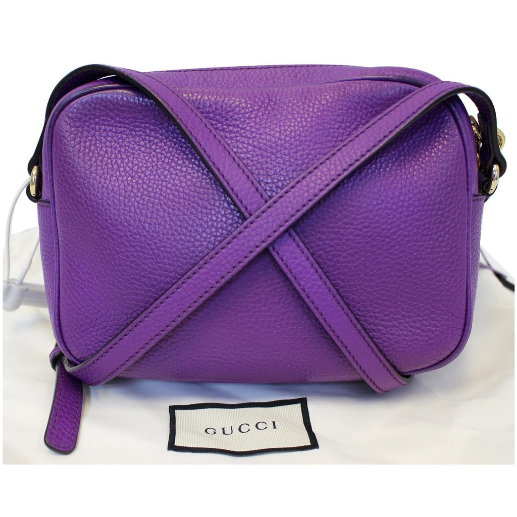 GUCCI Soho Disco Pebbled Leather Small Crossbody Bag 308364 Purple