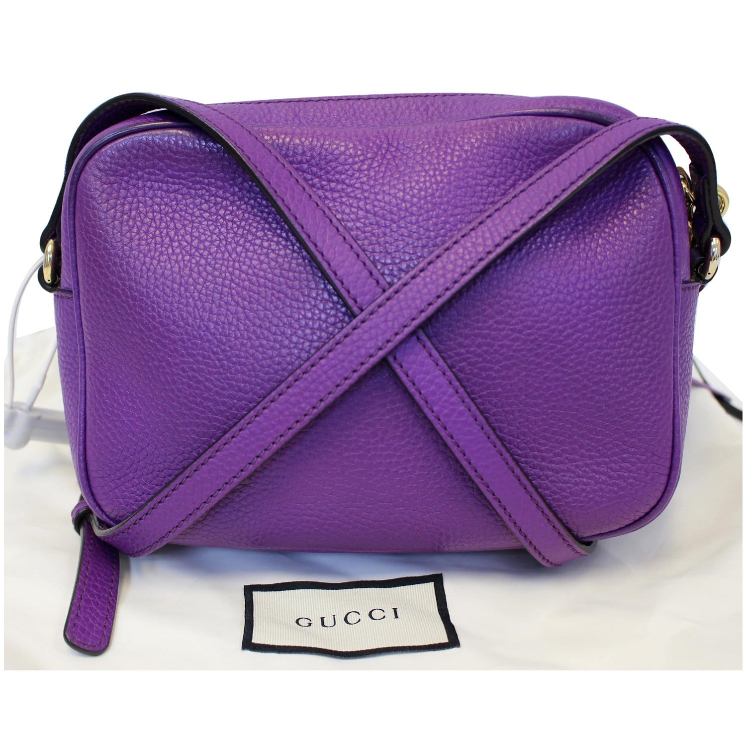 GUCCI Soho Disco Pebbled Leather Small Crossbody Bag 308364 Purple
