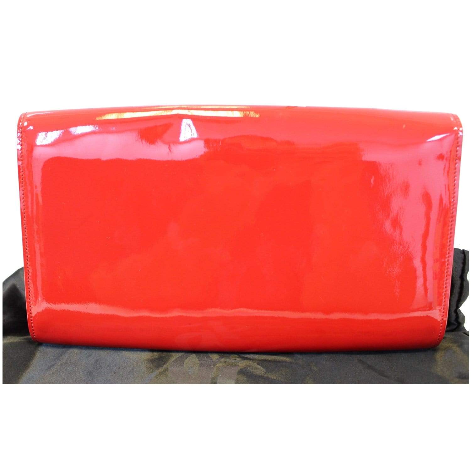 YVES SAINT LAURENT Large Belle de Jour Patent Leather Clutch Bag Red