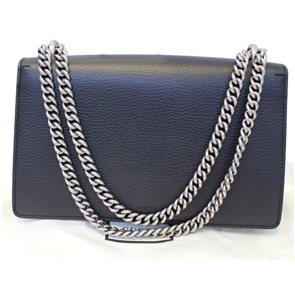 GUCCI Dionysus Small Leather Shoulder Bag 400249 Black