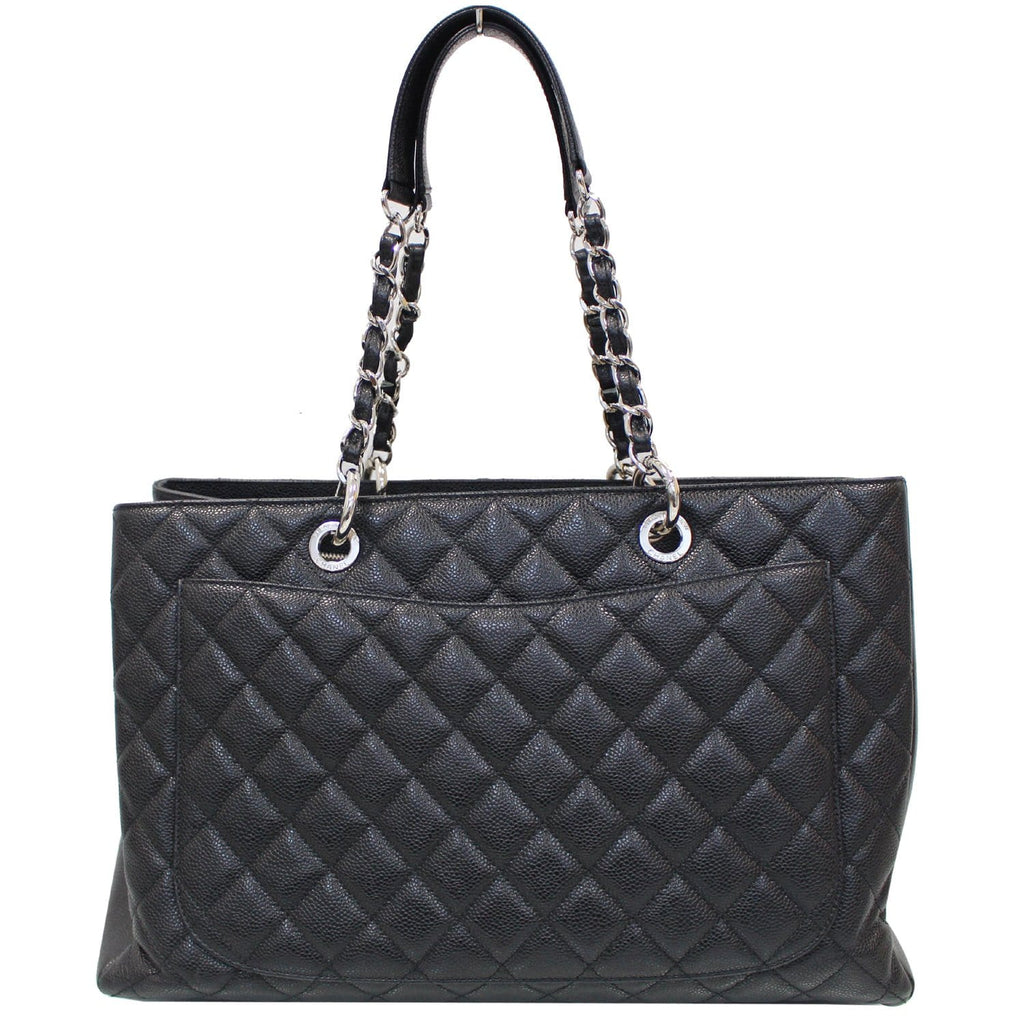 CHANEL XL Grand Caviar Leather Shopping Tote Bag Black