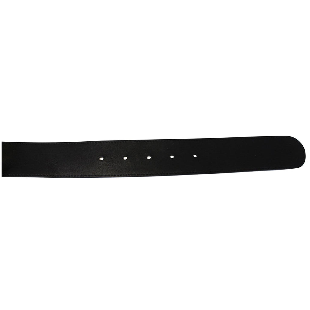 GUCCI Pearl Double G Black Leather Belt Size 44