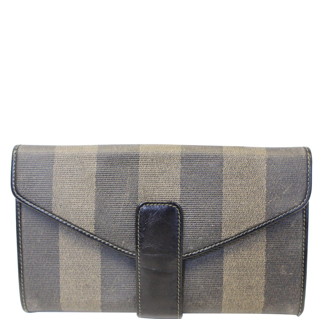 FENDI Vintage Pequin Stripe Wallet Brown