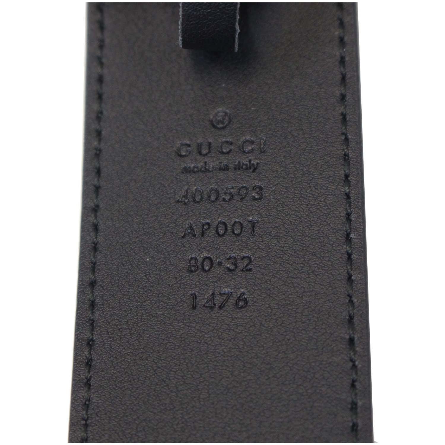 GUCCI Double G Buckle Black Leather Belt Size 39 Black
