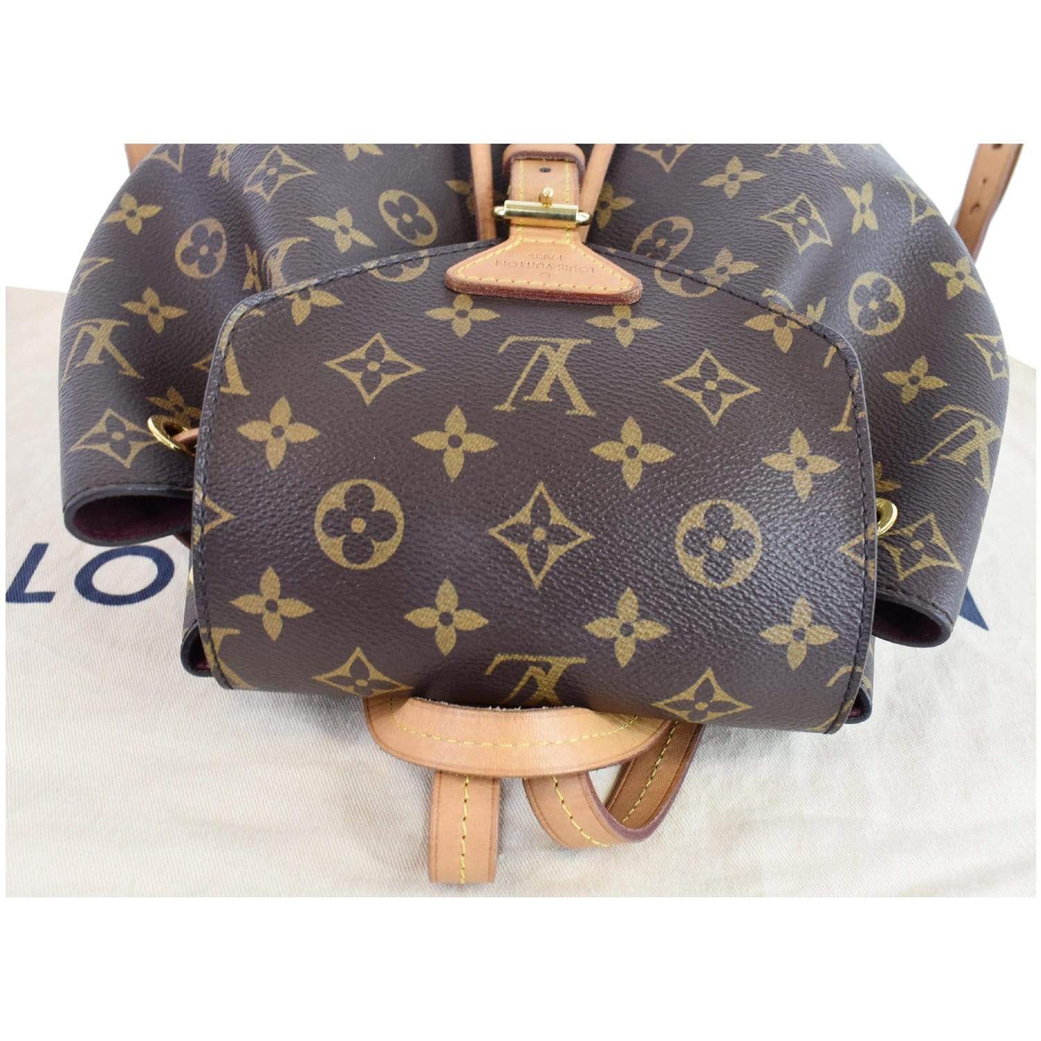 LOUIS VUITTON Montsouris NM Monogram Canvas Backpack Bag Brown