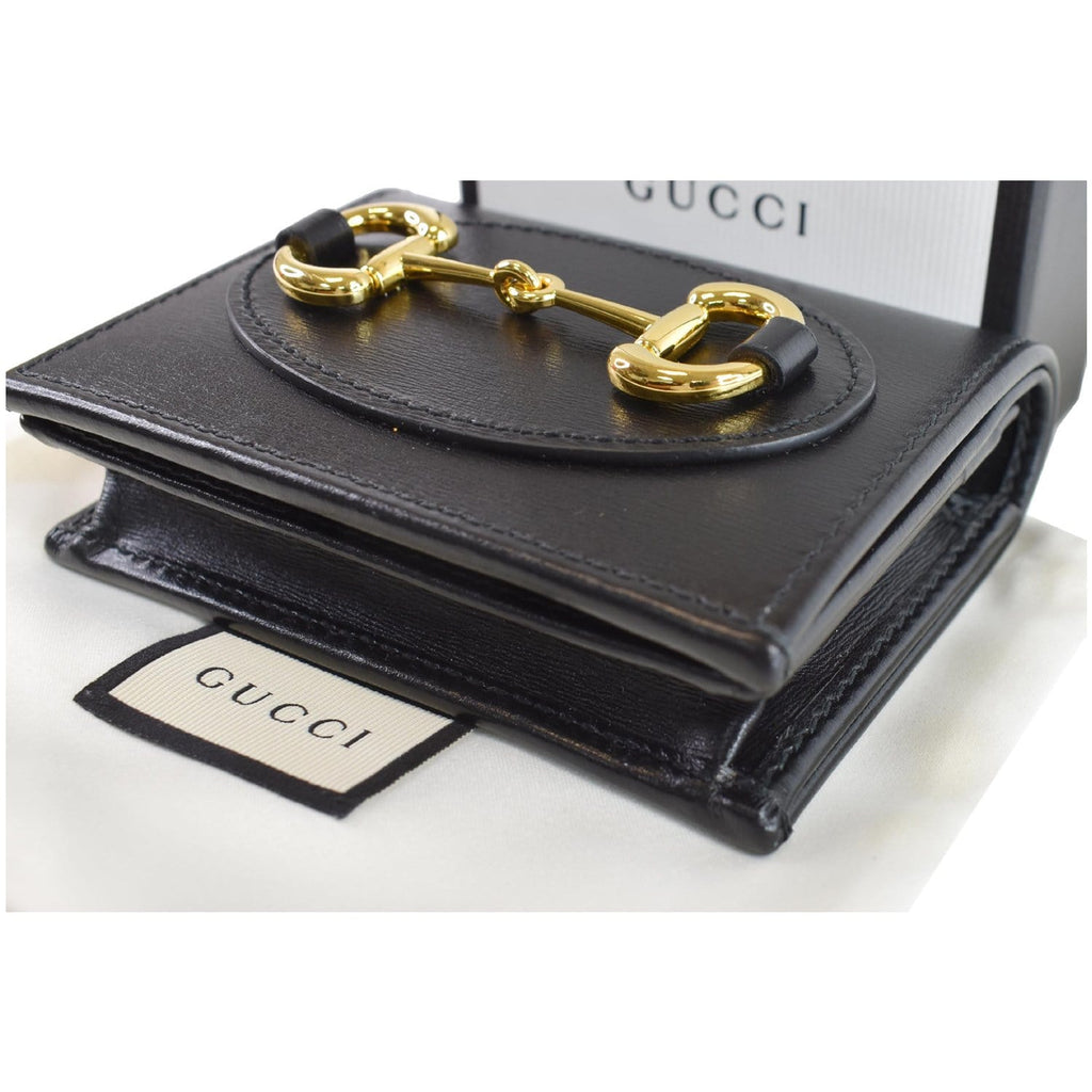 GUCCI Horsebit 1955  Case Wallet Black 621887