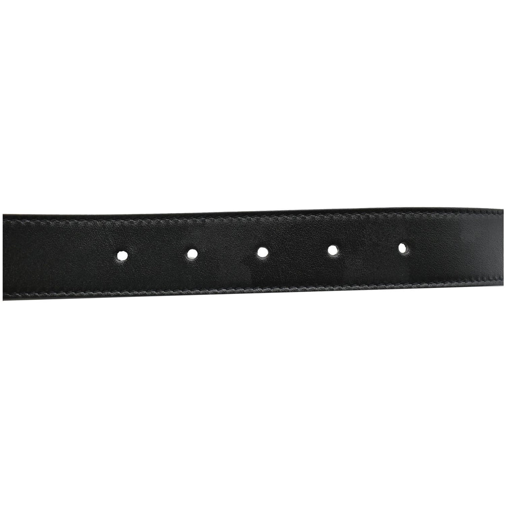 GUCCI Double G Buckle Leather Belt Black 414516