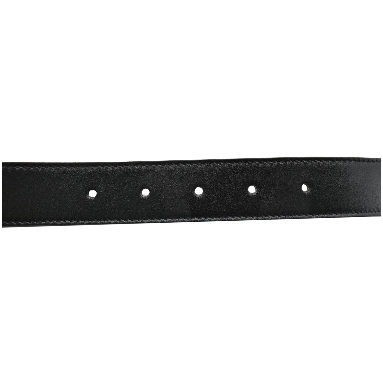 GUCCI Double G Buckle Leather Belt Black 414516
