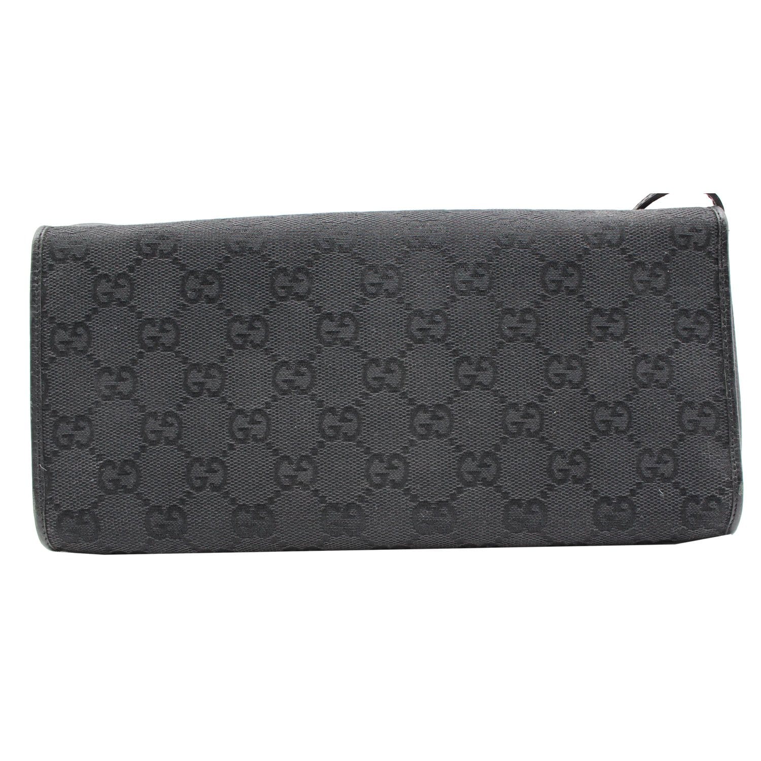GUCCI Bamboo GG Monogram Canvas Clutch Bag Black