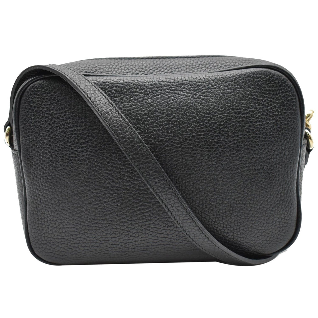 GUCCI Soho Disco Small Pebbled Leather Crossbody Bag Black 308364