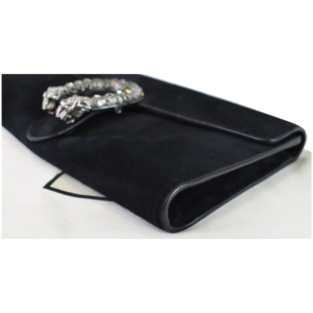 GUCCI Dionysus Small Velvet Clutch Bag Black 425250