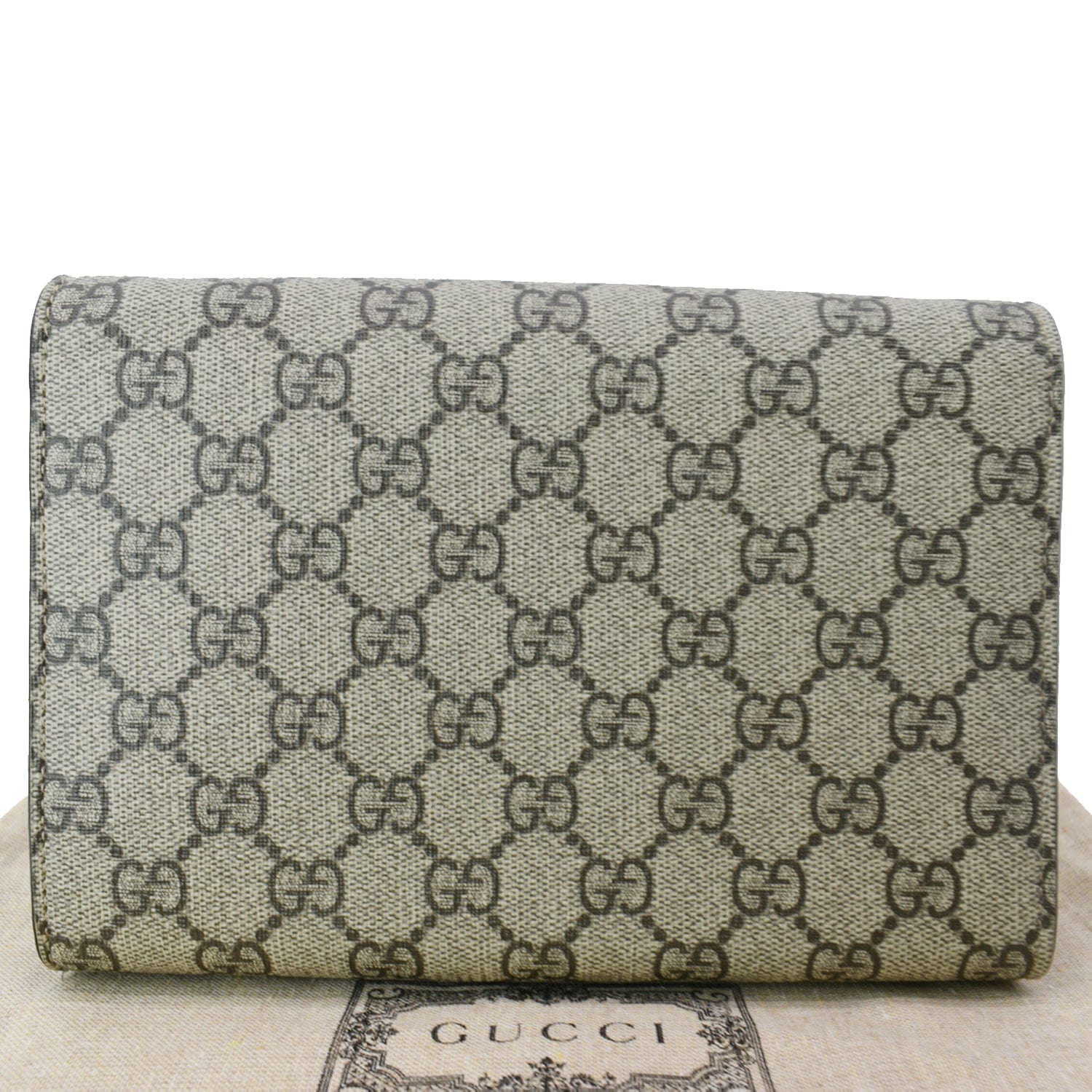 GUCCI Dionysus GG Supreme Crossbody Chain Wallet Beige 401231