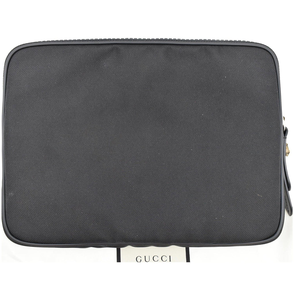 GUCCI Butterfly Techno Embroidered Canvas Tech Case Black 473883