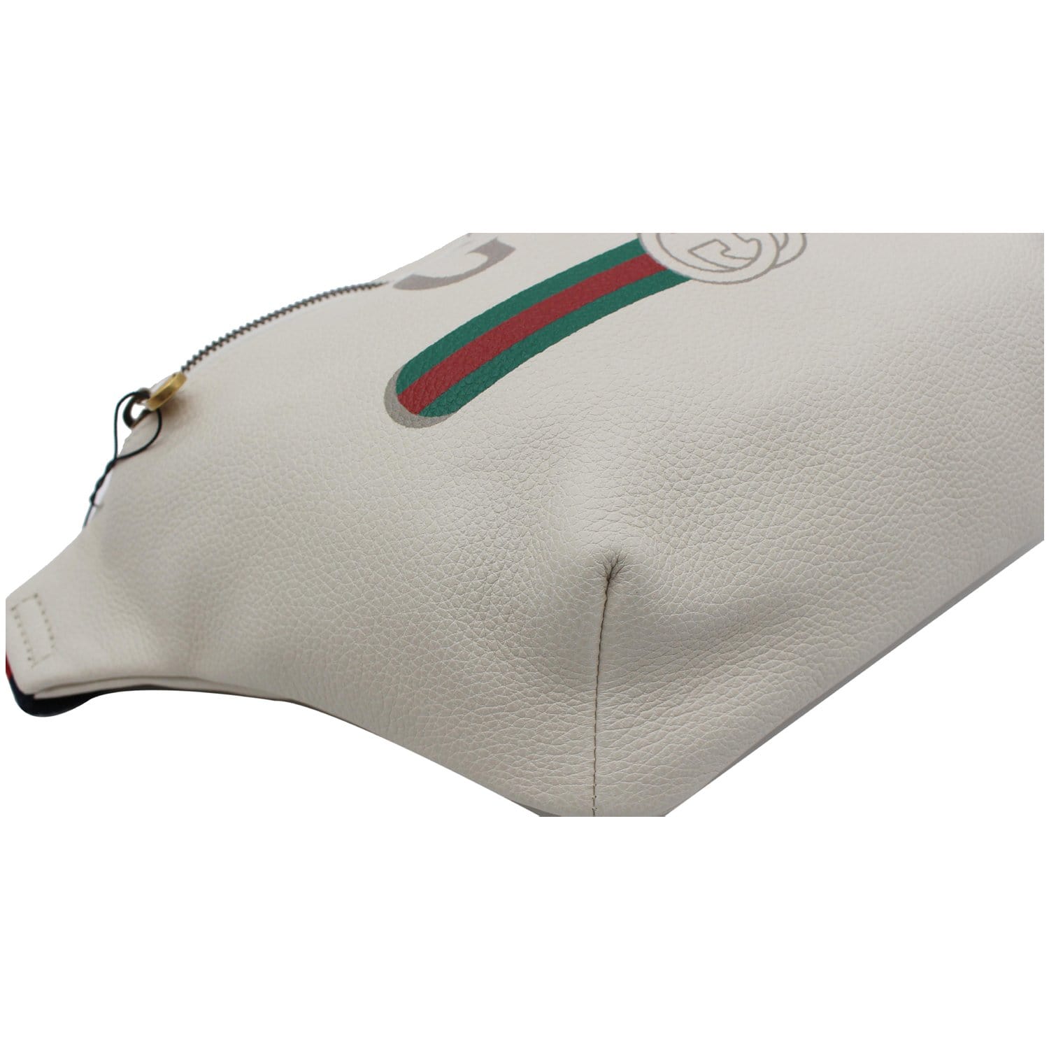 GUCCI Print Medium Leather Waist Belt Bag White 530412