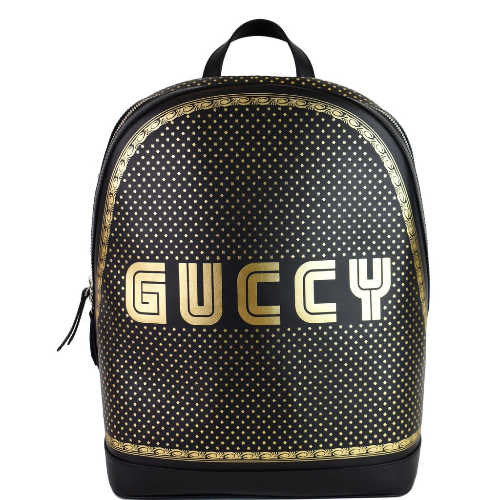 GUCCI Guccy Magnetismo Leather Backpack Bag Black 419584