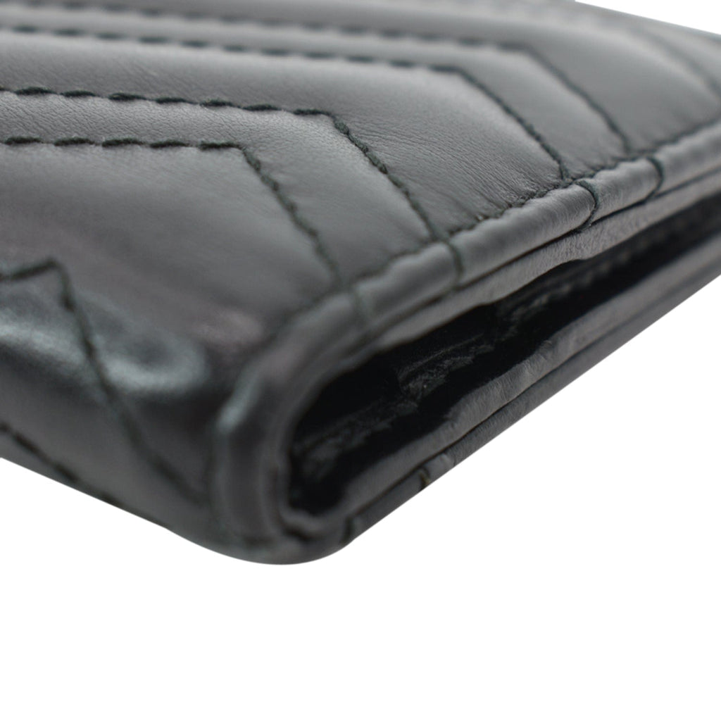 GUCCI Marmont GG Leather  Case Wallet Black 546579