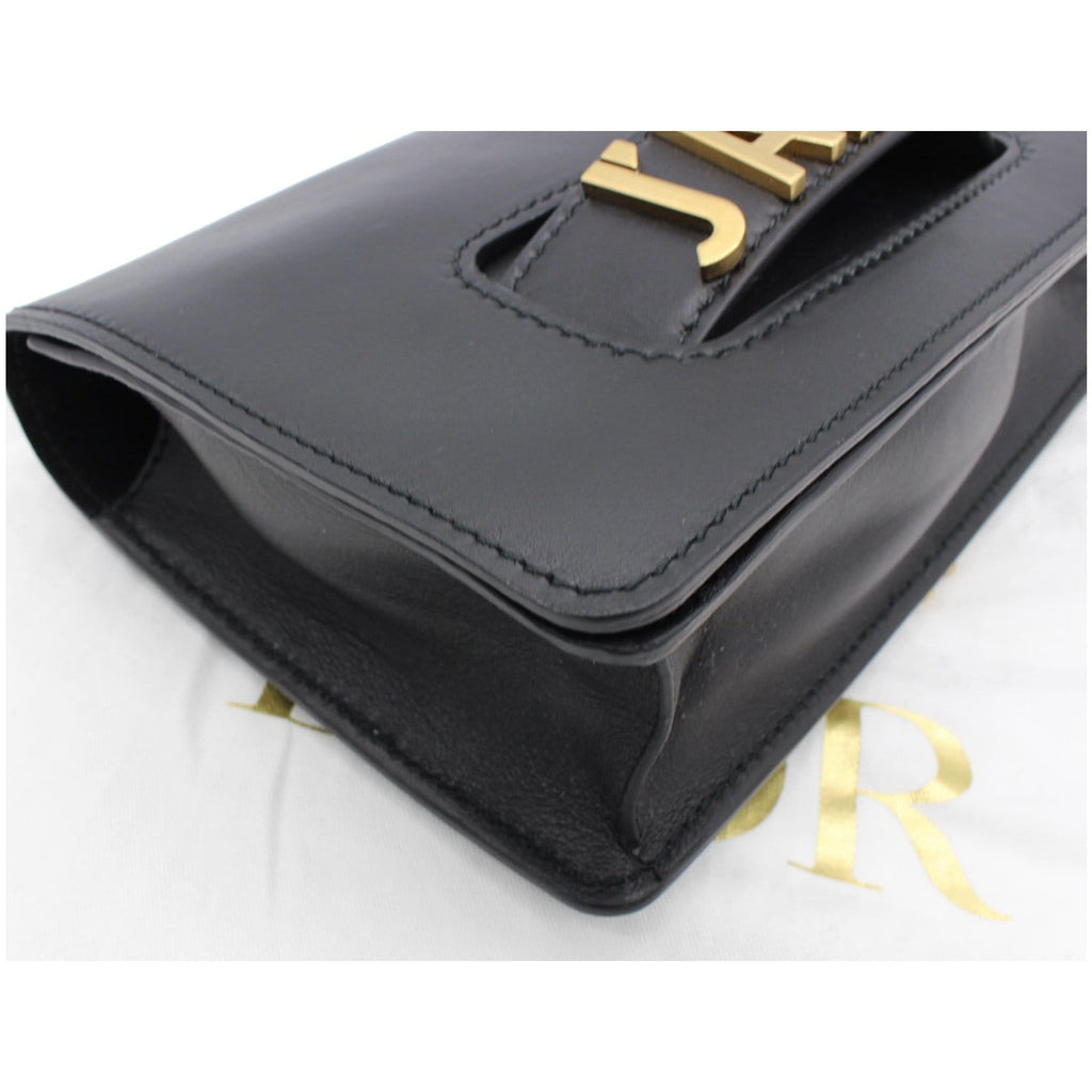 Christian Dior J'Adior Medium Calfskin Leather Flap Shoulder Bag Black