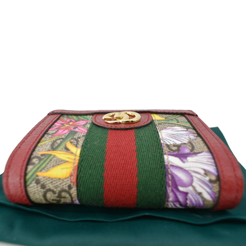GUCCI Ophidia Flora GG Supreme Canvas  Case Wallet Red 523155 - 10% Off