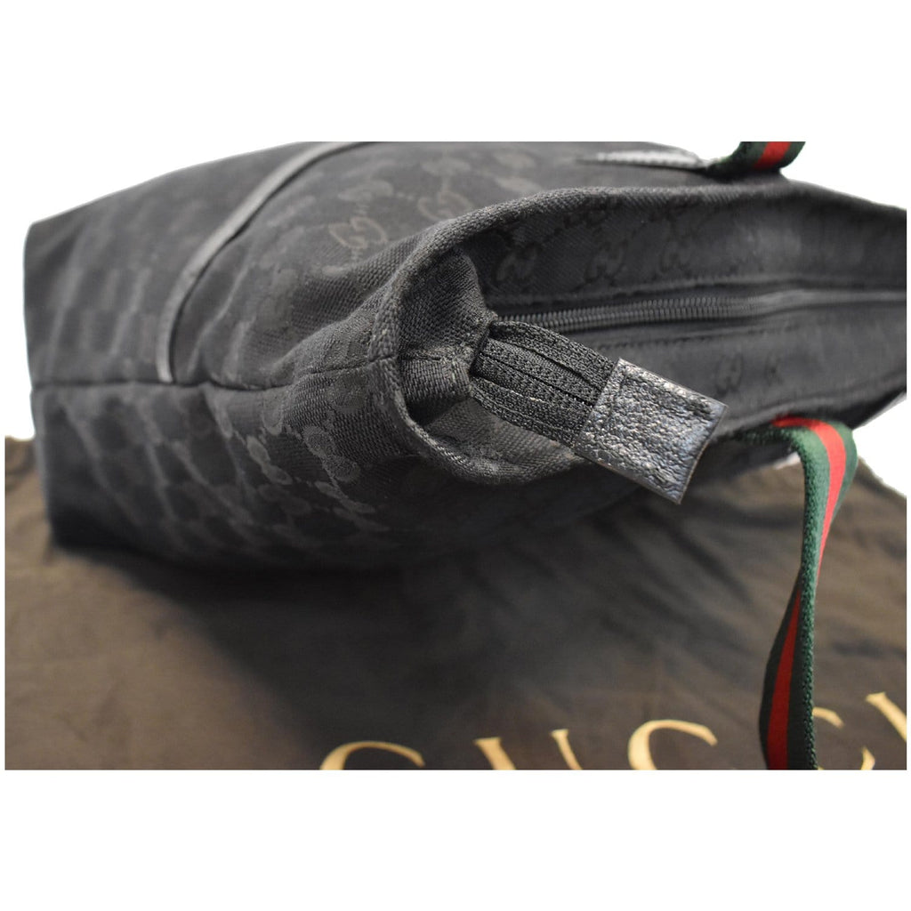 GUCCI GG Monogram Web Large Diaper Tote Bag Black