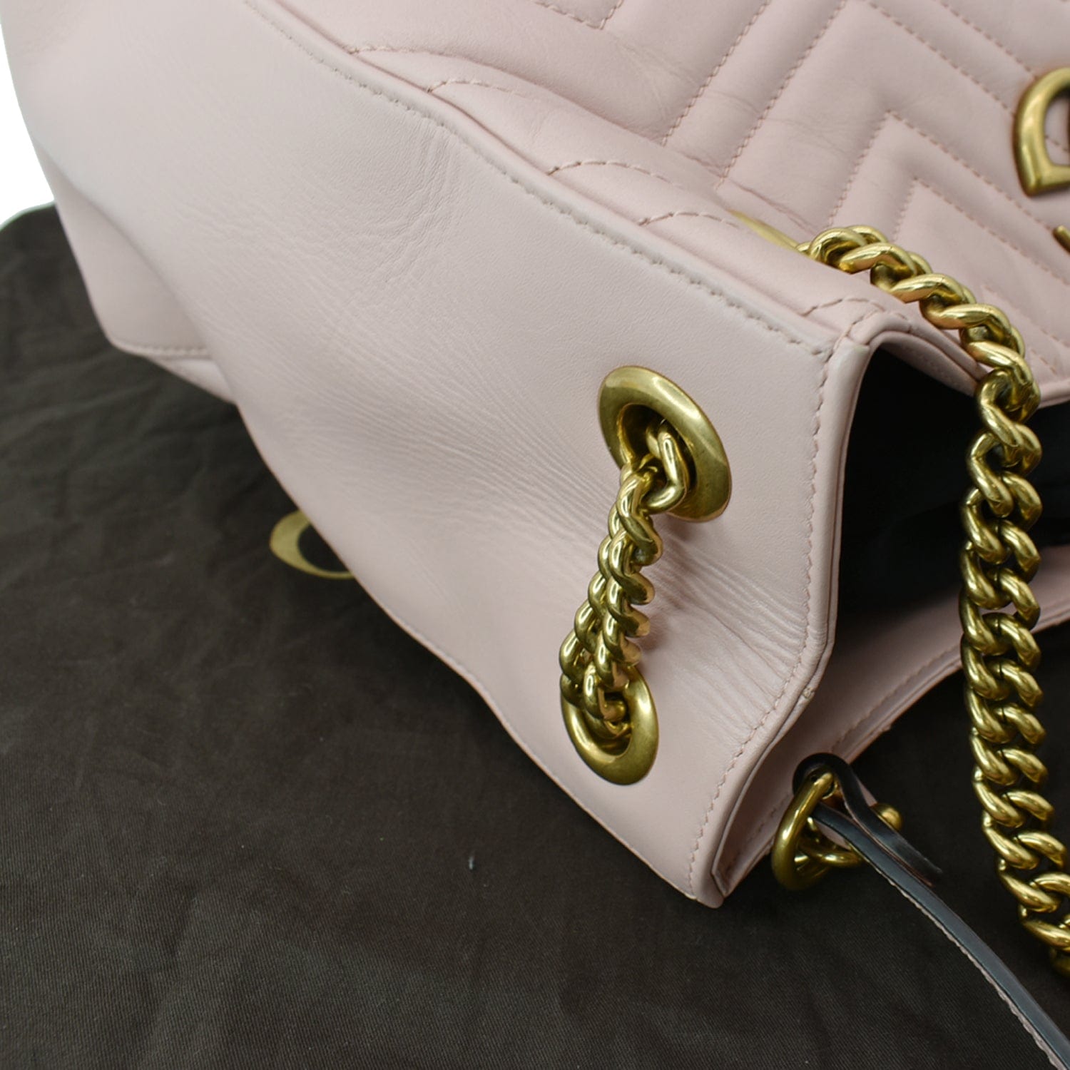 GUCCI GG Marmont Medium Metelasse Quilted Leather Shoulder Bag Nude 453569 - Hot Deals