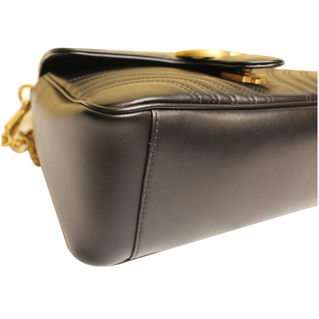 GUCCI GG Marmont Small Top Handle Shoulder Bag Black 498110