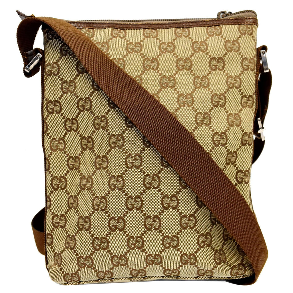GUCCI Monogram Canvas Small Messenger Bag Brown 92646